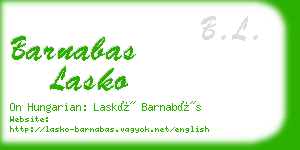 barnabas lasko business card